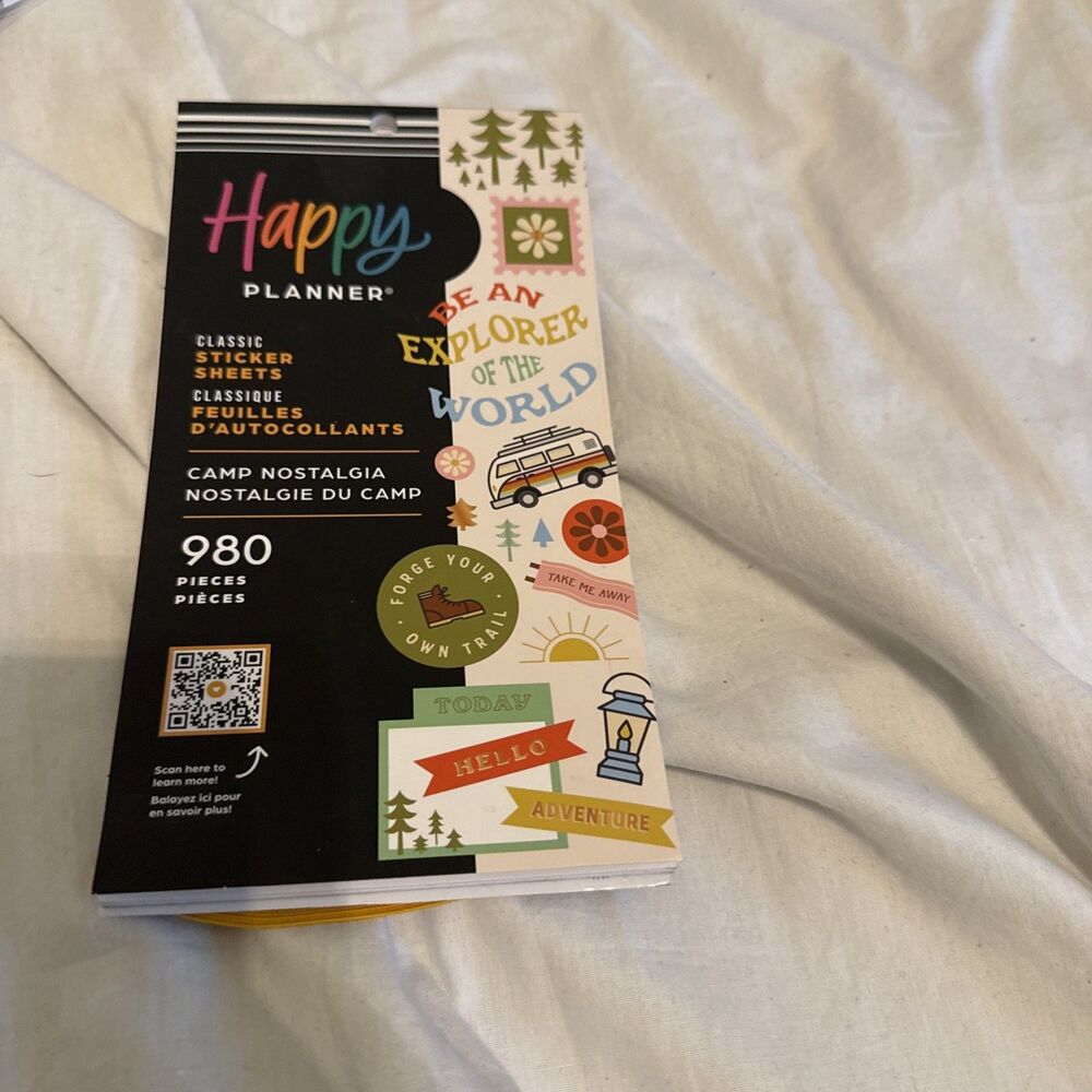 Happy Planner Classic Sticker Book – Camp Nostalgia 980 Pieces Rare